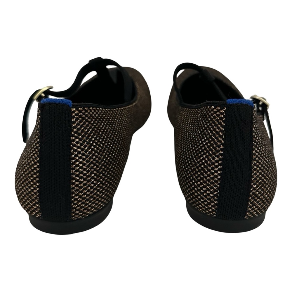 Rothy's T-Strap Mary Jane Flats Bronze Black Metallic Knit Women's Size 9 - Picture 6 of 10